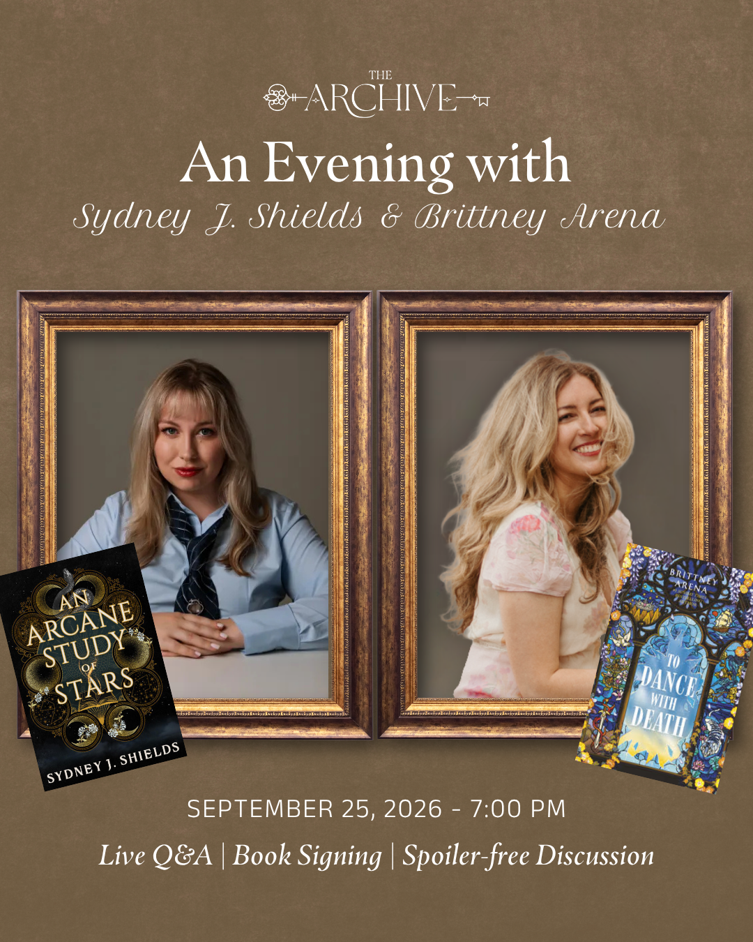 An evening with Brittany Arena & Sydney J. Shields