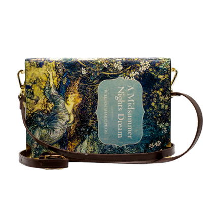 Handbag with 'A Midsummer Night's Dream' design on a white background