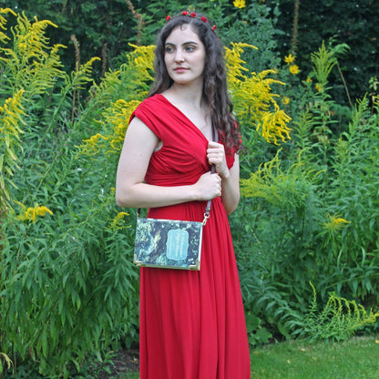A Midsummer Nights Dream Green Book Crossbody Clutch Handbag