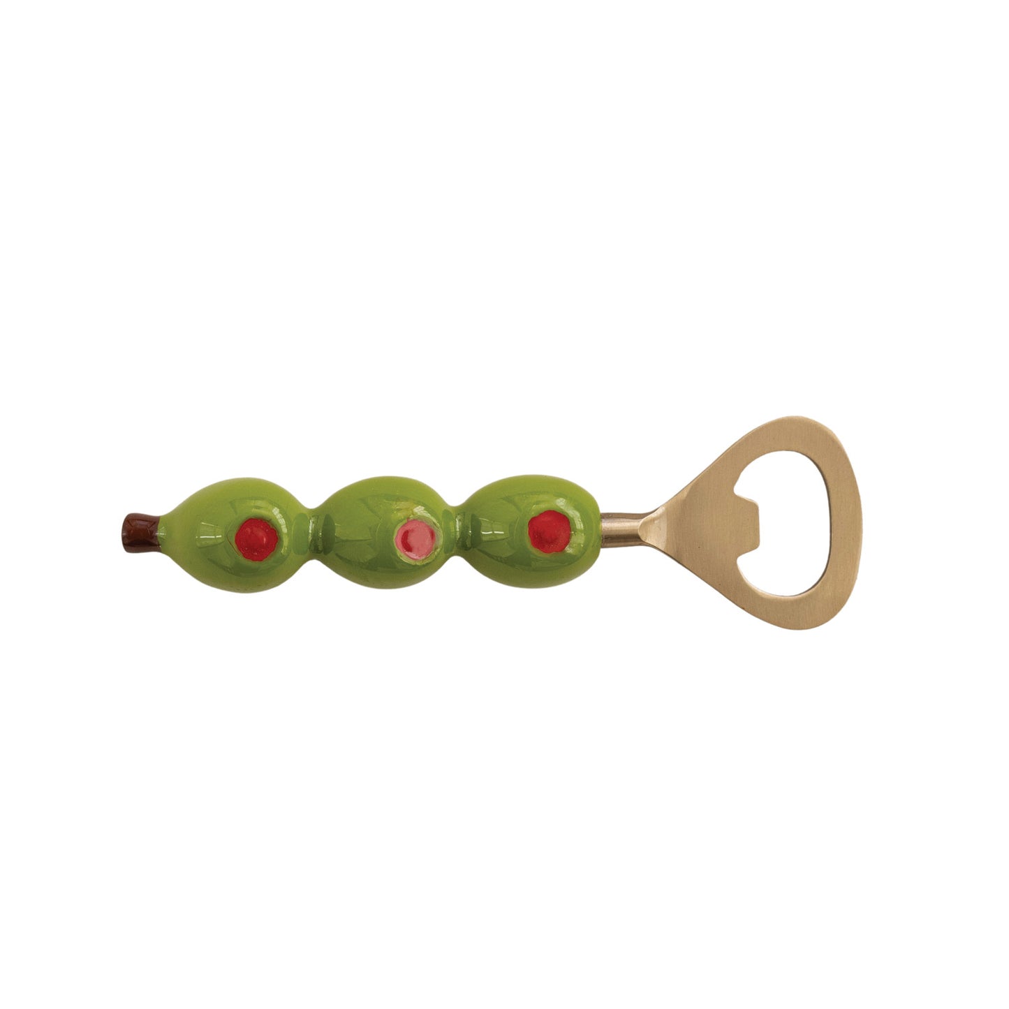 Bottle Opener with Olive Shaped  Handle
