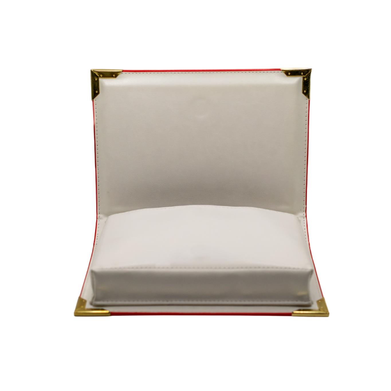 White box with gold trim on a white background