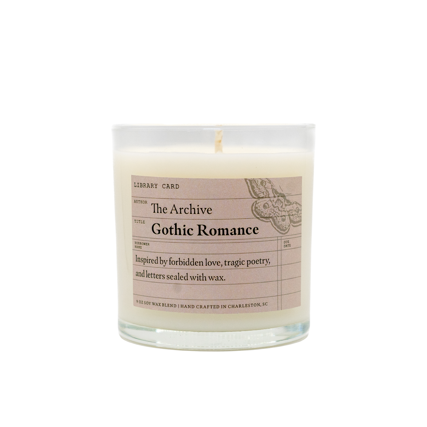Gothic Romance Candle - 9 oz with a label on a white background