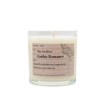 Gothic Romance Candle - 9 oz with a label on a white background
