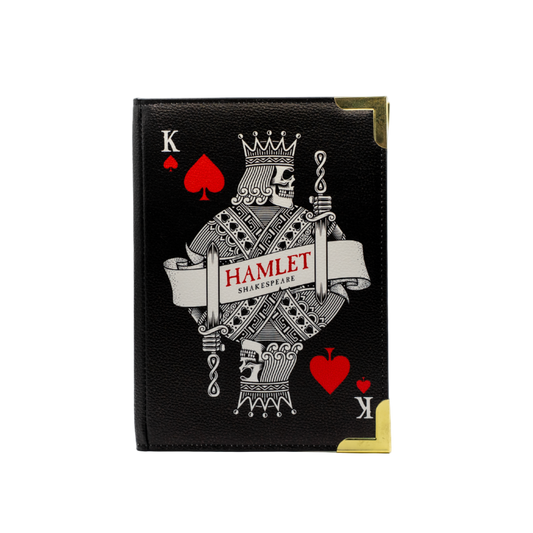 Playing card with 'Hamlet' branding on a black background