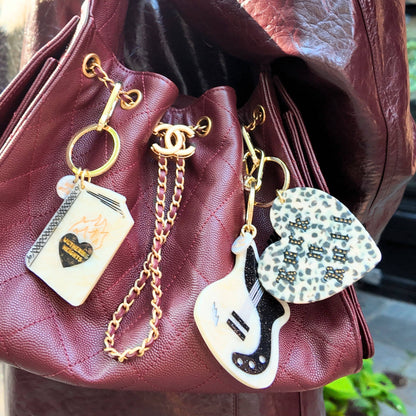 Hand-painted Wuthering Heights Book Bag Charm + Keychain