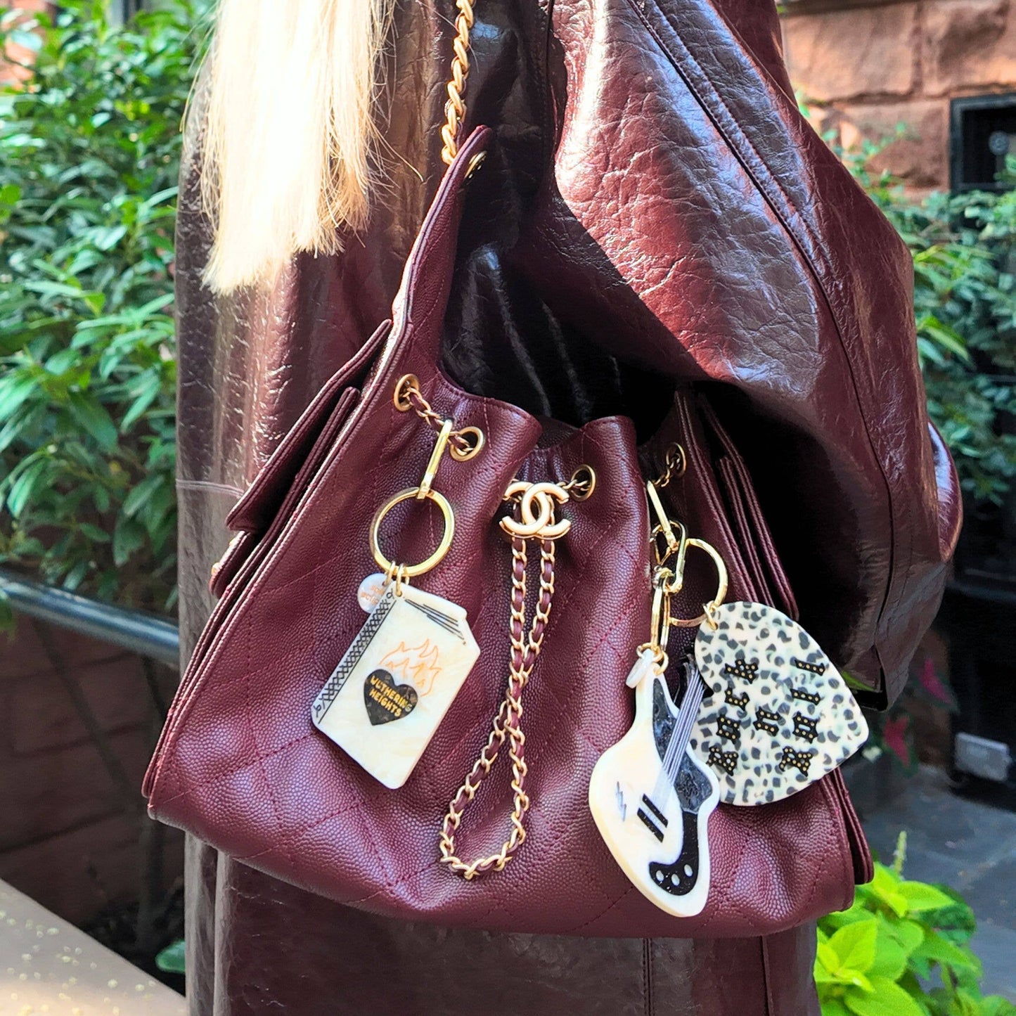 Hand-painted Wuthering Heights Book Bag Charm + Keychain