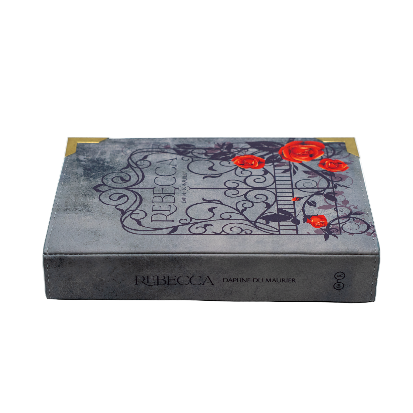 Clutch Bag with floral design and text on a white background