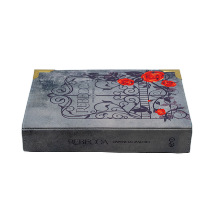 Clutch Bag with floral design and text on a white background