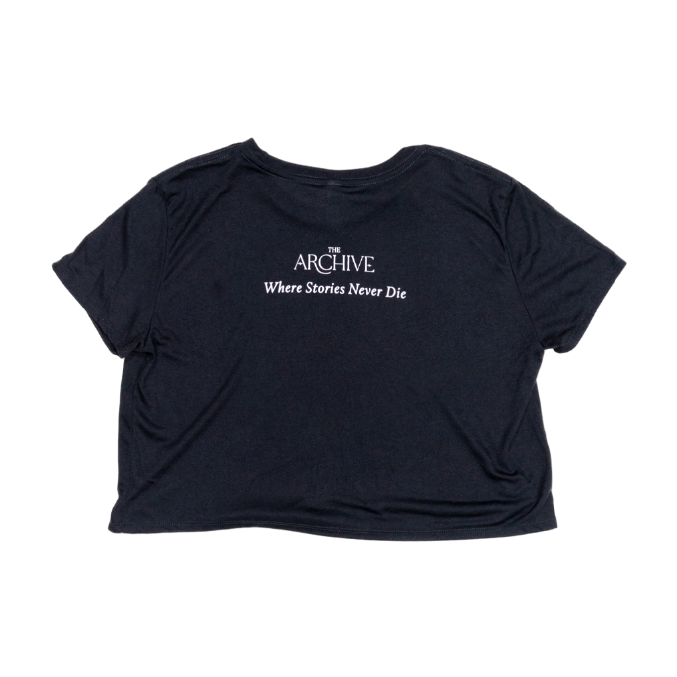Black t-shirt with 'Archive' logo on a white background