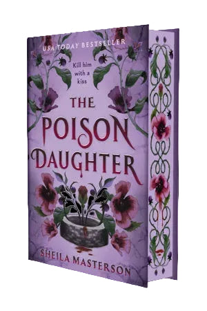 Book cover of 'The Poison Daughter' with floral design on a purple background