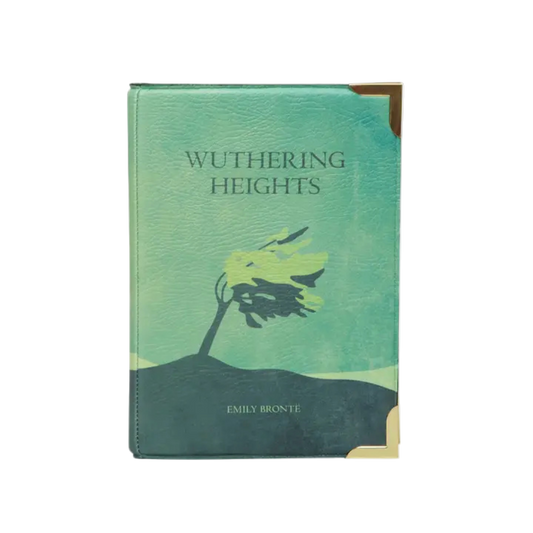 Book cover of 'Wuthering Heights' by Emily Bronte with a green and blue color scheme.
